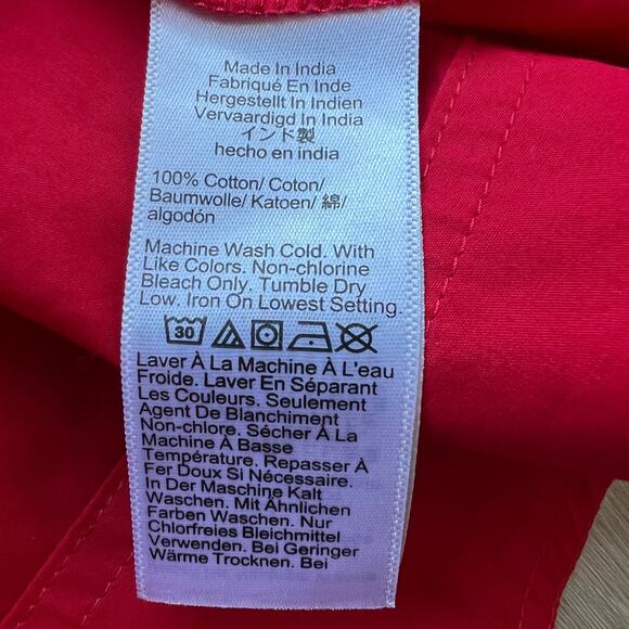 J Crew Elena Mini Dress In Cotton Poplin Size 12 Red Tiny Flaw - Picture 7 of 12